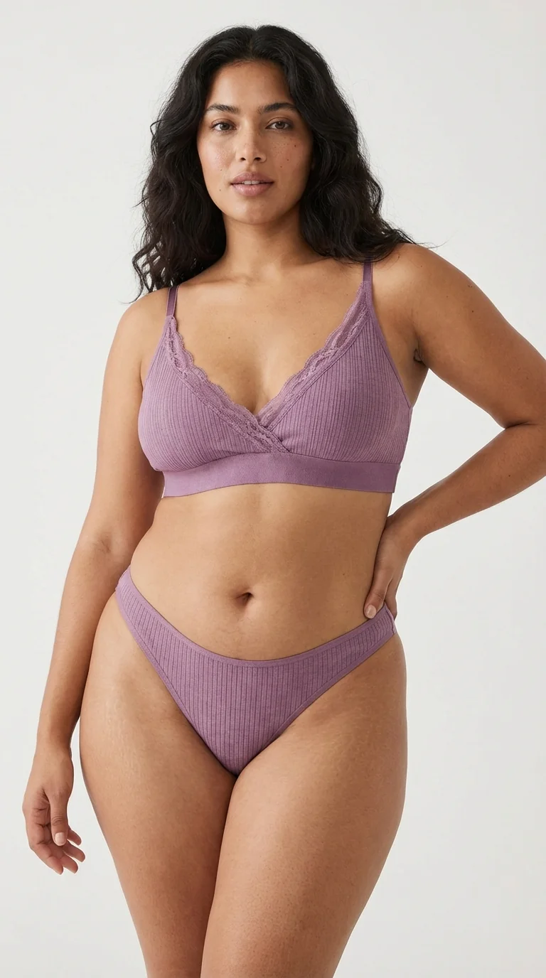 LunaIntim Vizon Fitilli Bralet Takım Dantel Şeritli ve Balensiz Günlük Set - Genel Görünüm